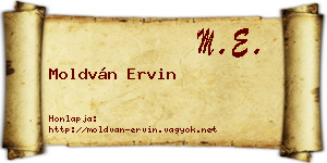 Moldván Ervin névjegykártya