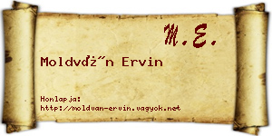 Moldván Ervin névjegykártya